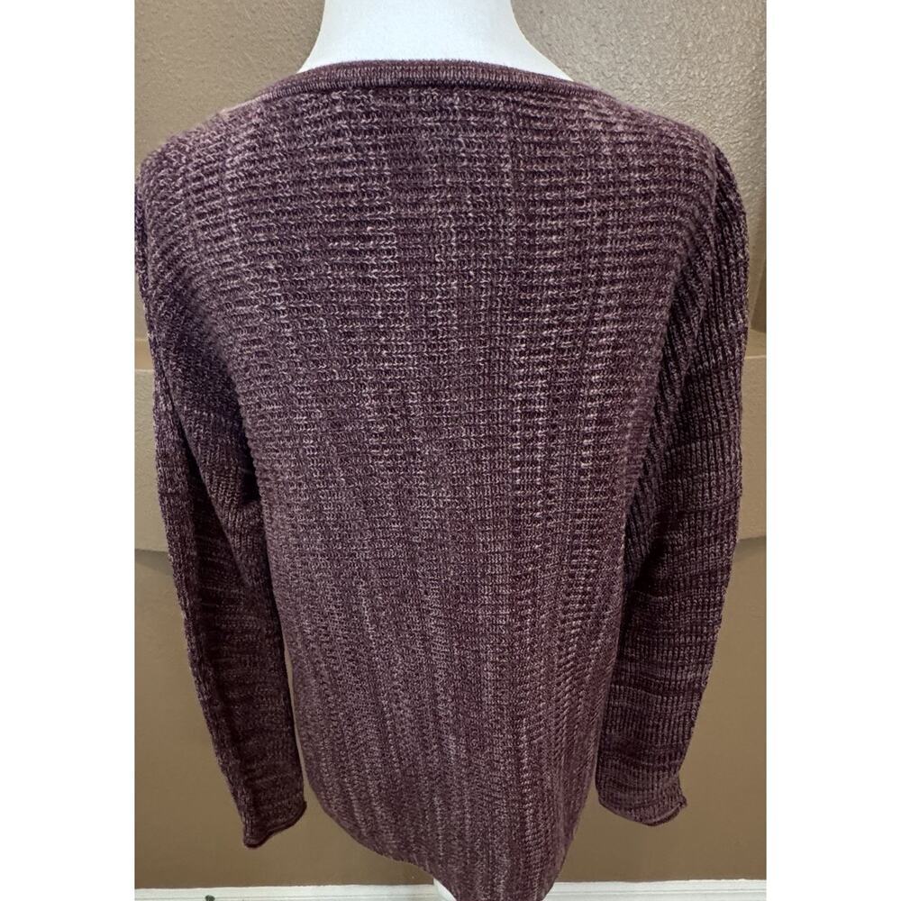 J Jill Long Sleeve Cotton Blend Sweater Plum Pullover Cable Knit Design Size SP - Picture 6 of 8